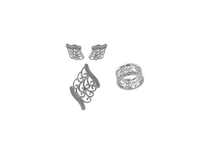 Rhodium Plated | CZ Studded Pendant Sets